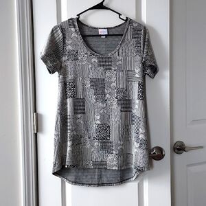 LuLaRoe short sleeve top/dress xs black cream